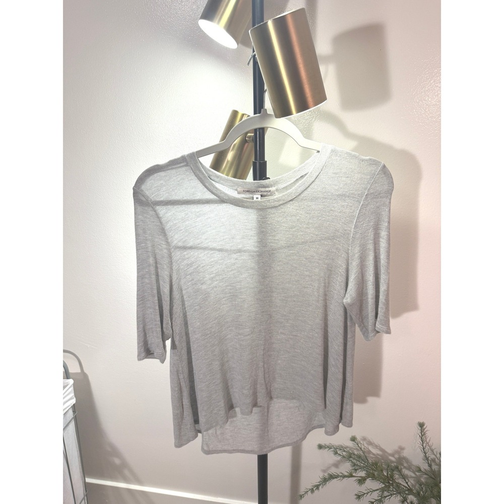 Foreign Exchange tee ultra soft light deadstock tshirt MED heathered gray EUC